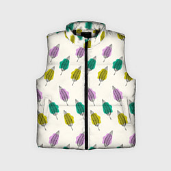 Детский жилет Листья на пятнах, цвет: 3D-черный