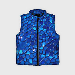 Детский жилет Блестящие синие отражения, цвет: 3D-черный