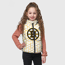 Детский жилет Бостон Брюинз - белые соты, цвет: 3D-черный — фото 2