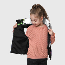 Детский жилет Неоновые брызги - жуткие улыбки, цвет: 3D-черный — фото 2