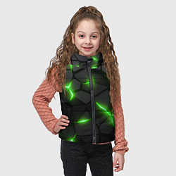 Детский жилет Зеленая неоновая броня, цвет: 3D-черный — фото 2