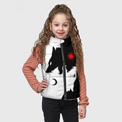 Детский жилет Инь янь волки, цвет: 3D-черный — фото 2