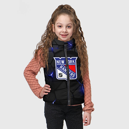 Детский жилет Нью Йорк Рейнджерс - НХЛ хоккей / 3D-Черный – фото 3