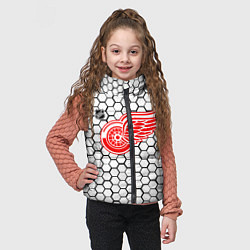 Детский жилет Детройт Ред Уингз - белые соты, цвет: 3D-черный — фото 2