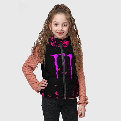 Детский жилет Monster energy неоновые краски лого / 3D-Черный – фото 3