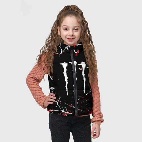 Детский жилет Monster energy штрихи / 3D-Черный – фото 3