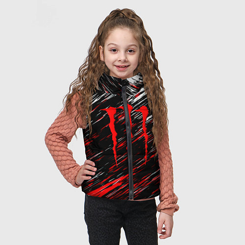 Детский жилет Monster energy полосы красок / 3D-Черный – фото 3