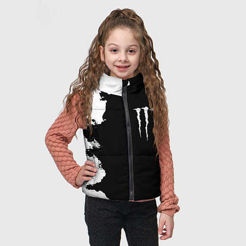 Детский жилет Monster energy краски белые / 3D-Черный – фото 3