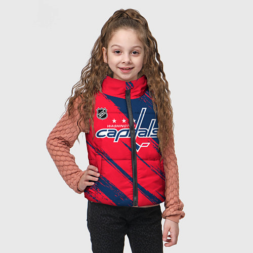 Детский жилет Вашингтон Кэпиталз - бырзги красок / 3D-Черный – фото 3