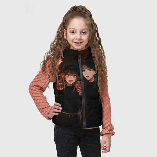 Детский жилет Ху Тао и Сяо пейринг / 3D-Черный – фото 3