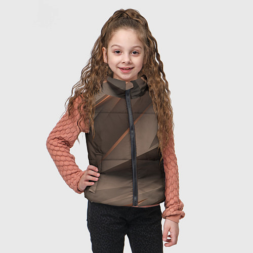 Детский жилет Кофейная объемная текстура / 3D-Черный – фото 3