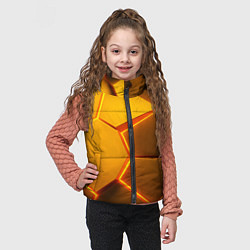 Детский жилет Желтые неоновые соты - текстура, цвет: 3D-черный — фото 2