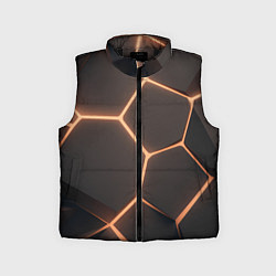 Детский жилет Серая текстура из сот, цвет: 3D-черный