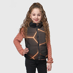 Детский жилет Серая текстура из сот, цвет: 3D-черный — фото 2