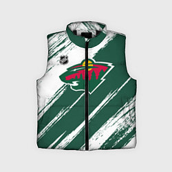Детский жилет Миннесота Уайлд - зеленый и белый, цвет: 3D-черный