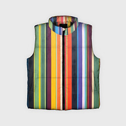 Детский жилет Разноцветная полоска, цвет: 3D-черный