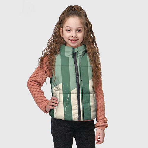 Детский жилет Зеленые полосы / 3D-Черный – фото 3