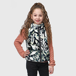 Детский жилет Чёрно-белый стилизованный цветочный, цвет: 3D-черный — фото 2