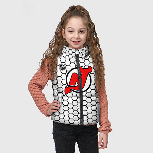 Детский жилет Нью Джерси Девилз - белые соты / 3D-Черный – фото 3