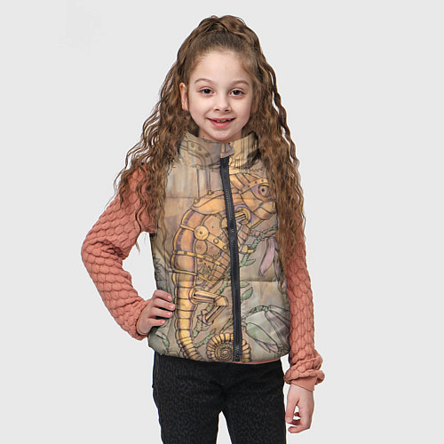 Детский жилет Стимпанк механический киберхамелеон / 3D-Черный – фото 3