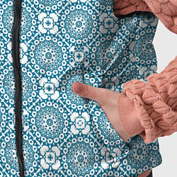 Детский жилет Бело - голубой ажурный кружевной узор ретро, цвет: 3D-черный — фото 2