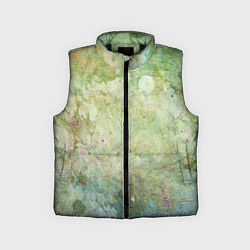Детский жилет Абстракция - faded spots on a green background, цвет: 3D-черный