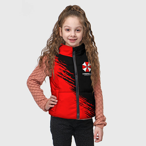 Детский жилет Umbrella Corp - red and black / 3D-Черный – фото 3