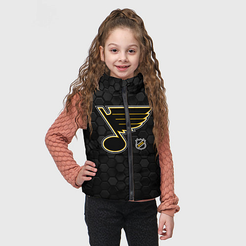 Детский жилет Сент Луис Блюз - черные соты / 3D-Черный – фото 3