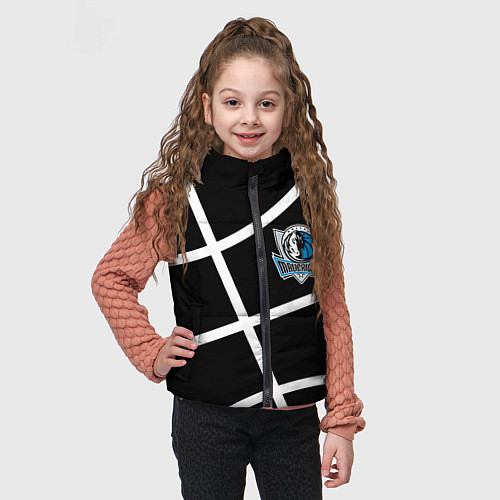 Детский жилет Даллас Маверикс - текстура черного мяча / 3D-Черный – фото 3