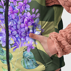 Детский жилет Камуфляж с сиренью, цвет: 3D-черный — фото 2