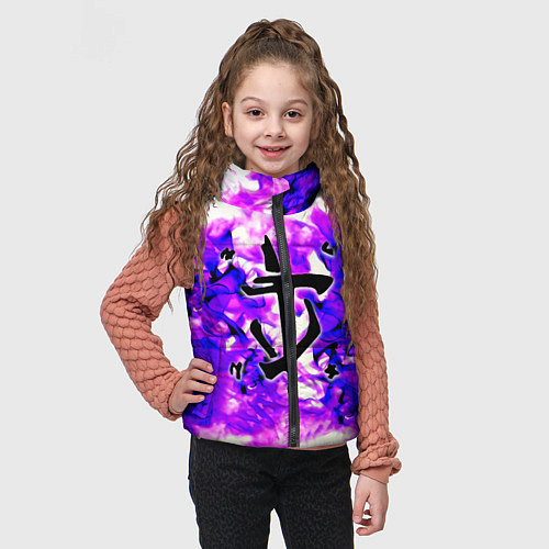 Детский жилет Doom неоновый огонь лого / 3D-Черный – фото 3