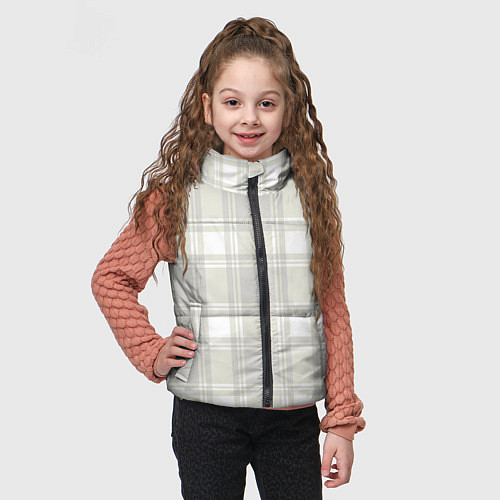 Детский жилет Checked white completely / 3D-Черный – фото 3