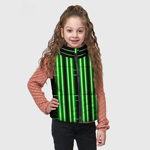 Детский жилет Neon green / 3D-Черный – фото 3