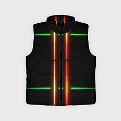 Детский жилет Neon green black red line, цвет: 3D-черный