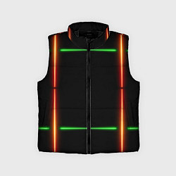 Детский жилет Color black green orange lines, цвет: 3D-черный