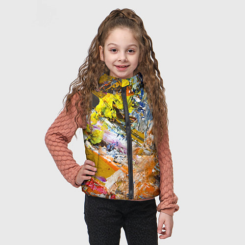 Детский жилет Живая Абстракция: Поток Цветов и Форм в Постоянном / 3D-Черный – фото 3