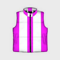 Детский жилет Color white pink lines, цвет: 3D-черный