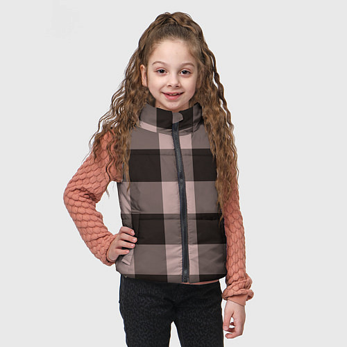 Детский жилет Темная пыльная роза паттерн / 3D-Черный – фото 3