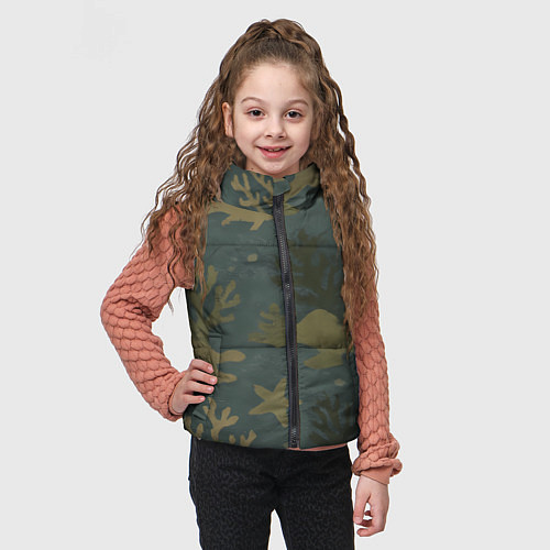 Детский жилет Подводный камуфляж из рыб / 3D-Черный – фото 3