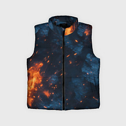 Детский жилет Синий камуфляж с искрами, цвет: 3D-черный
