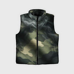 Детский жилет Камуфляжная ткань с дымом, цвет: 3D-черный