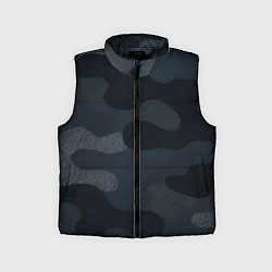Детский жилет Текстурный камуфляж на ткани, цвет: 3D-черный