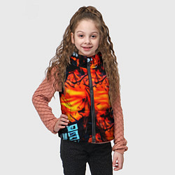 Детский жилет Абстрактная текстура рыжего пламени, цвет: 3D-черный — фото 2