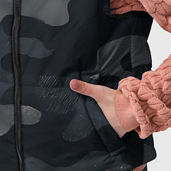 Детский жилет Текстура - камуфляжная синяя ткань, цвет: 3D-черный — фото 2