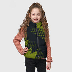 Детский жилет Абстрактная текстура в зеленом, цвет: 3D-черный — фото 2