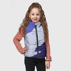 Детский жилет Сине-голубые неравномерные полосы, цвет: 3D-черный — фото 2