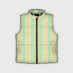 Детский жилет Color beige cage blue stripes, цвет: 3D-черный