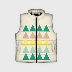 Детский жилет Абстрактный лес - треугольники на светлом, цвет: 3D-черный