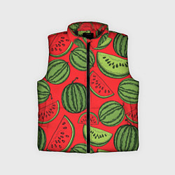 Детский жилет Сочный арбузный паттерн, цвет: 3D-черный