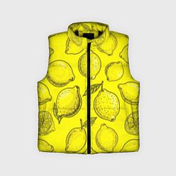 Детский жилет Яркий лимонный узор - паттерн, цвет: 3D-черный